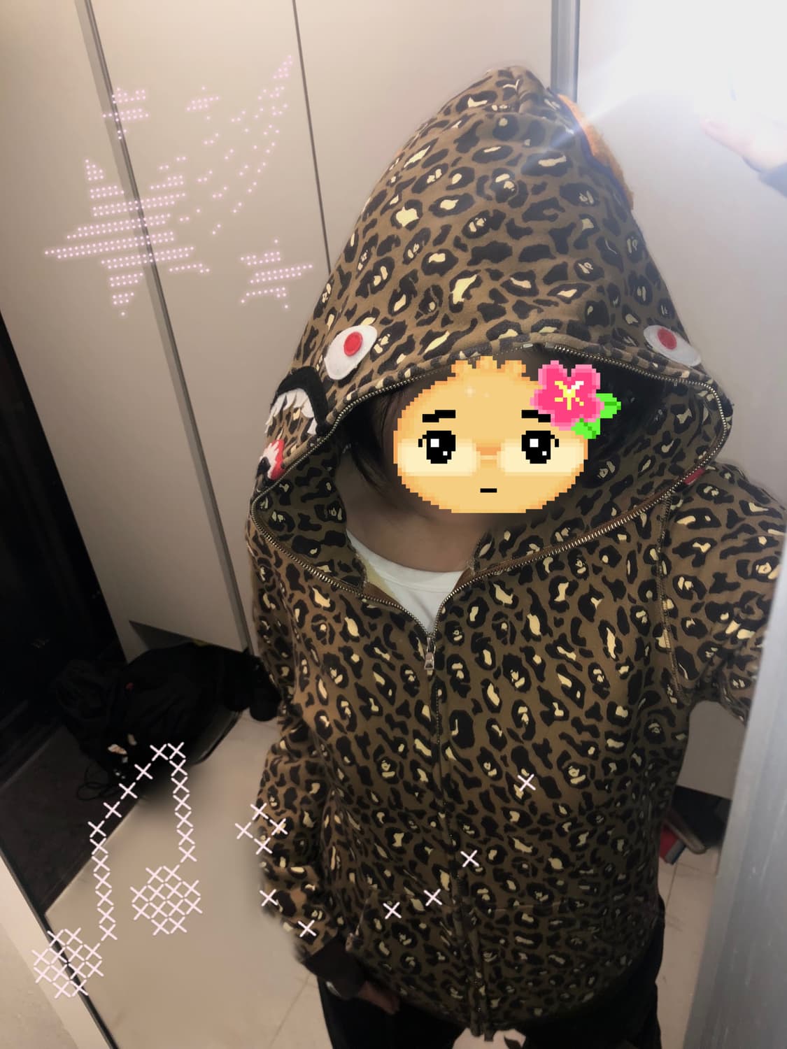 희귀 👑) 베이프 레오파드 호피 샤크 후드집업 상품이미지1