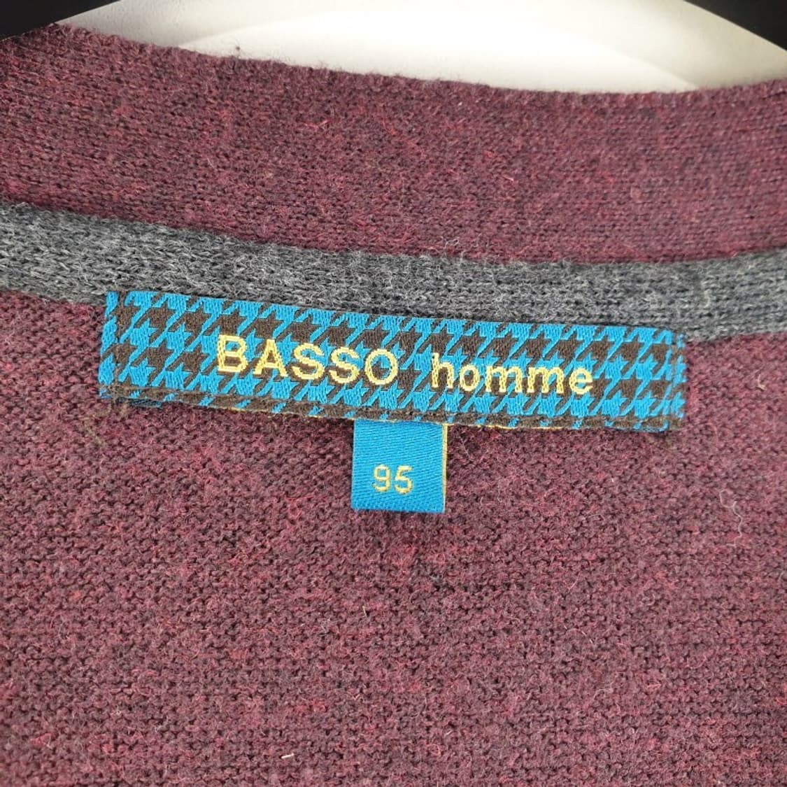 바쏘옴므 남성95 버건디 니트 가디건 M5915 상품이미지6