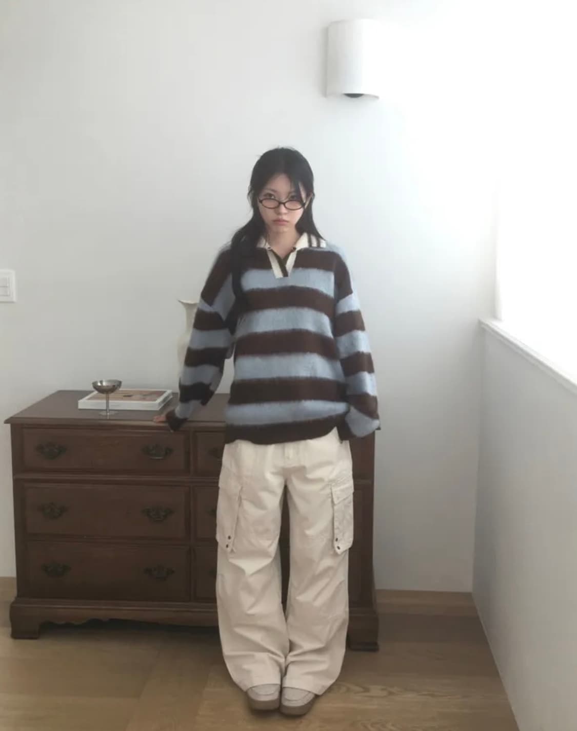 원더원더 호놋 빈티지 절개 아일렛 포켓 코튼 팬츠 아이보리 상품이미지2