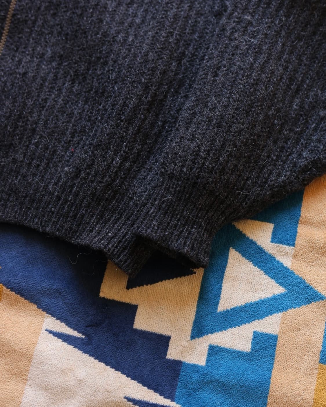 엘엘빈 80s 알파카 울 드라이버 풀 집업 니트 가디건 차콜L 상품이미지6