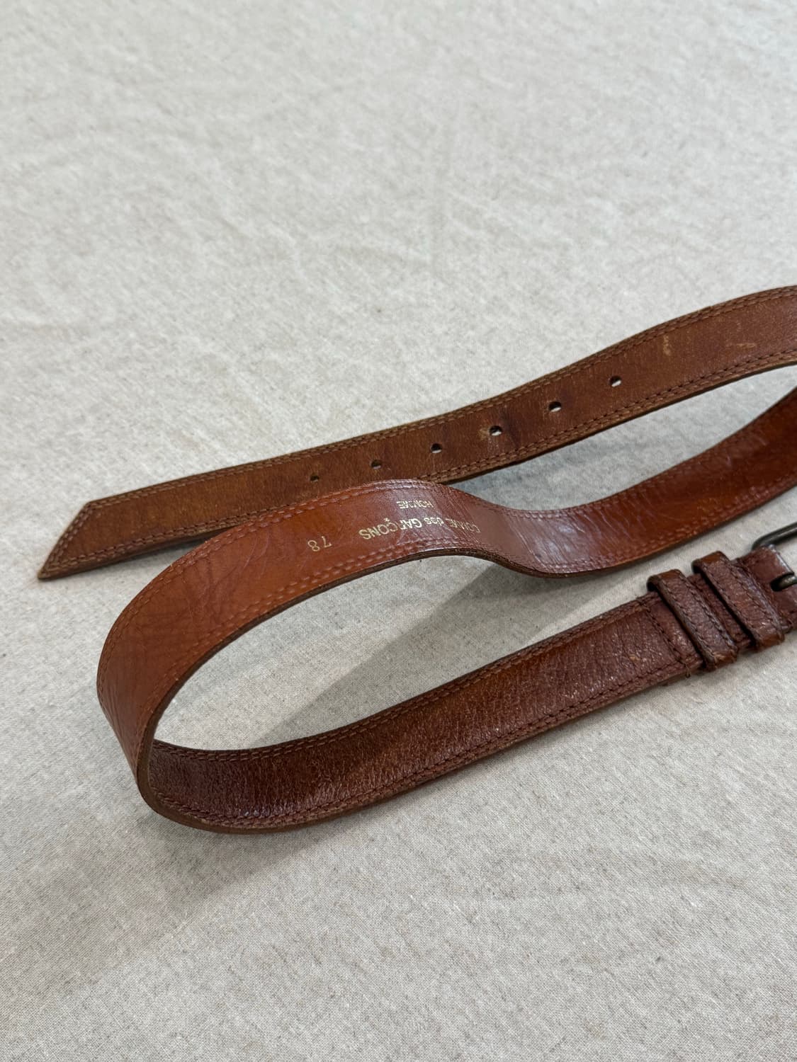 꼼데가르송 옴므 브라운 레더 벨트 상품이미지3