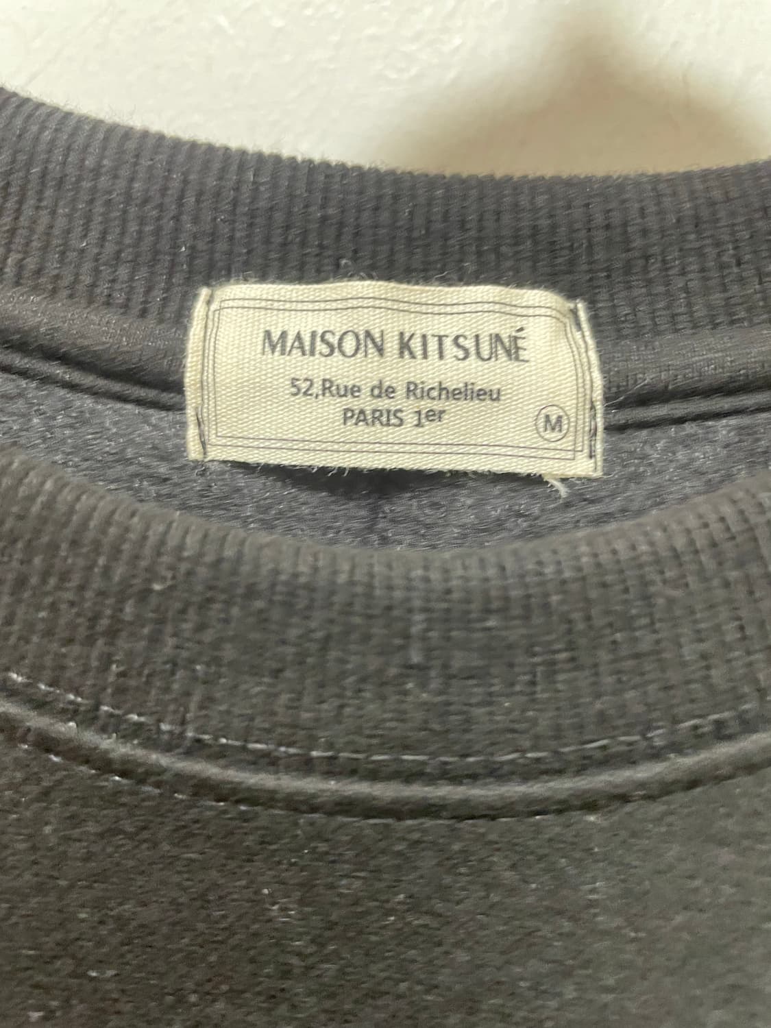 메종키츠네 블랙 맨투맨 M 상품이미지3