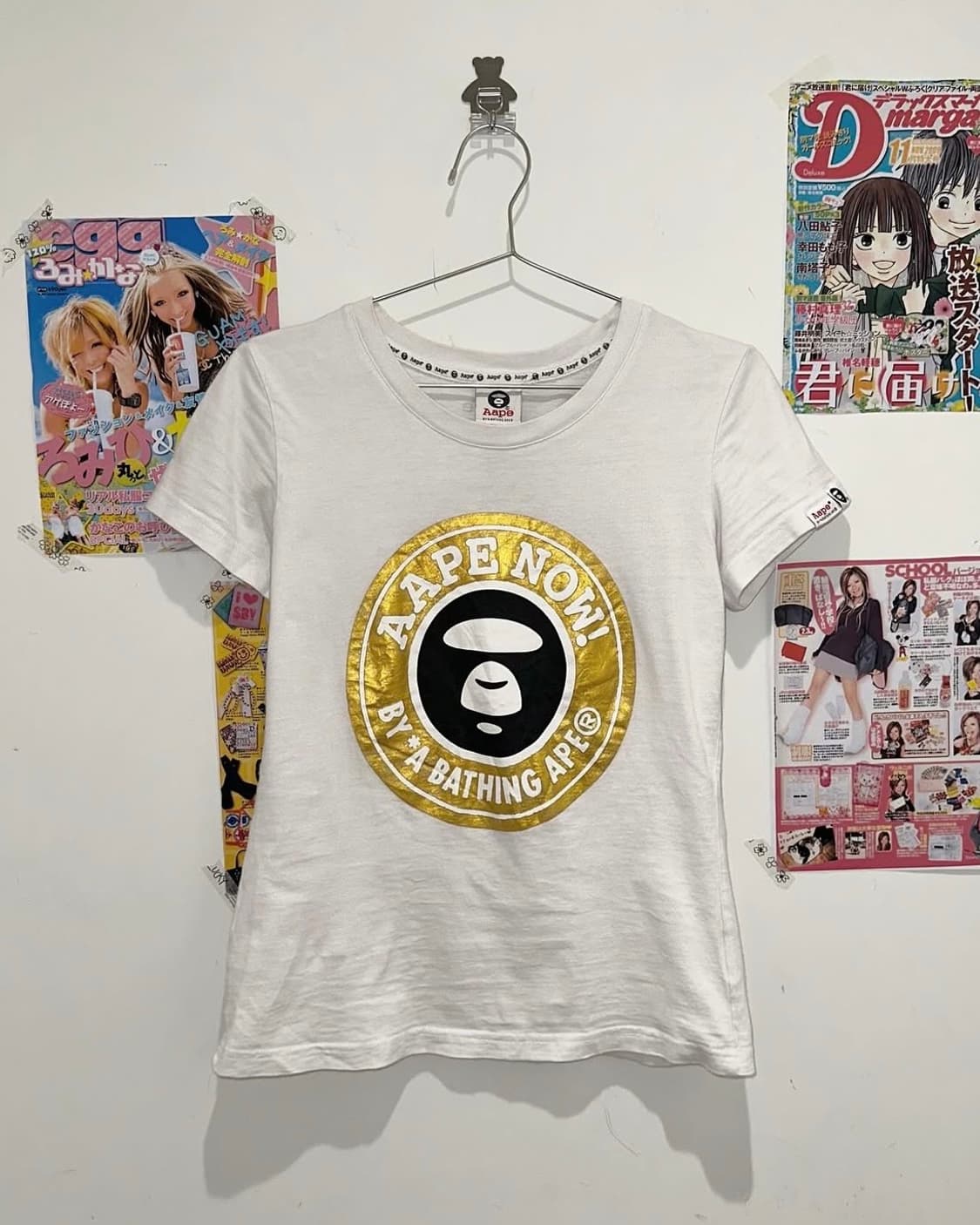 Logo printed white short sleeve shirt 상품이미지1