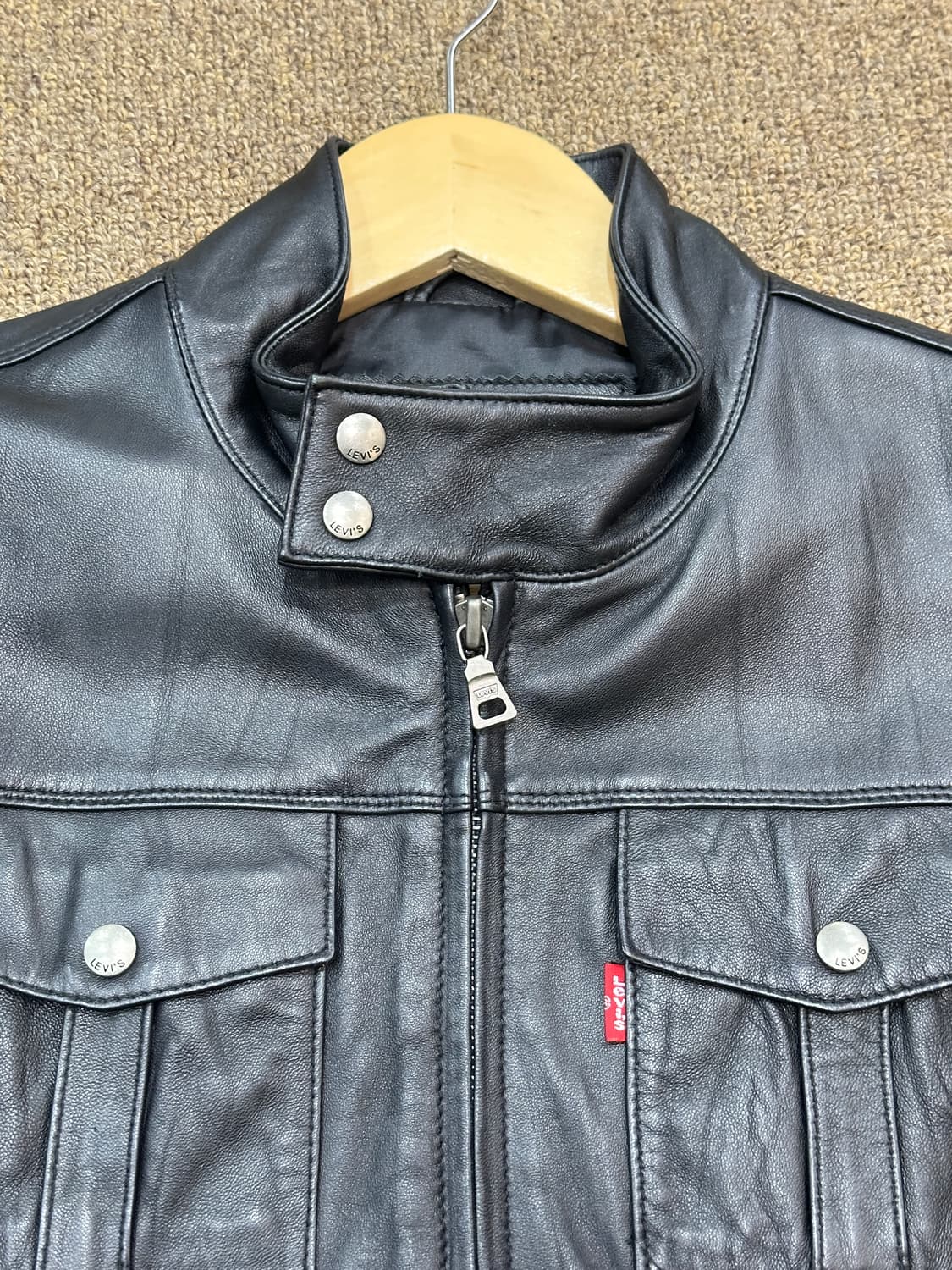 리바이스 블랙 레더자켓 상품이미지3
