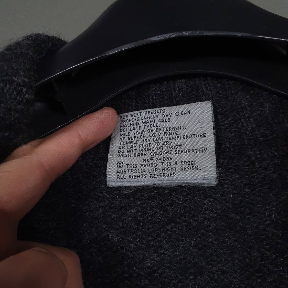 정품 COOGI 쿠지 다크그레이 코튼 카라 니트 집업 스웨터 가디건 XL 상품이미지7