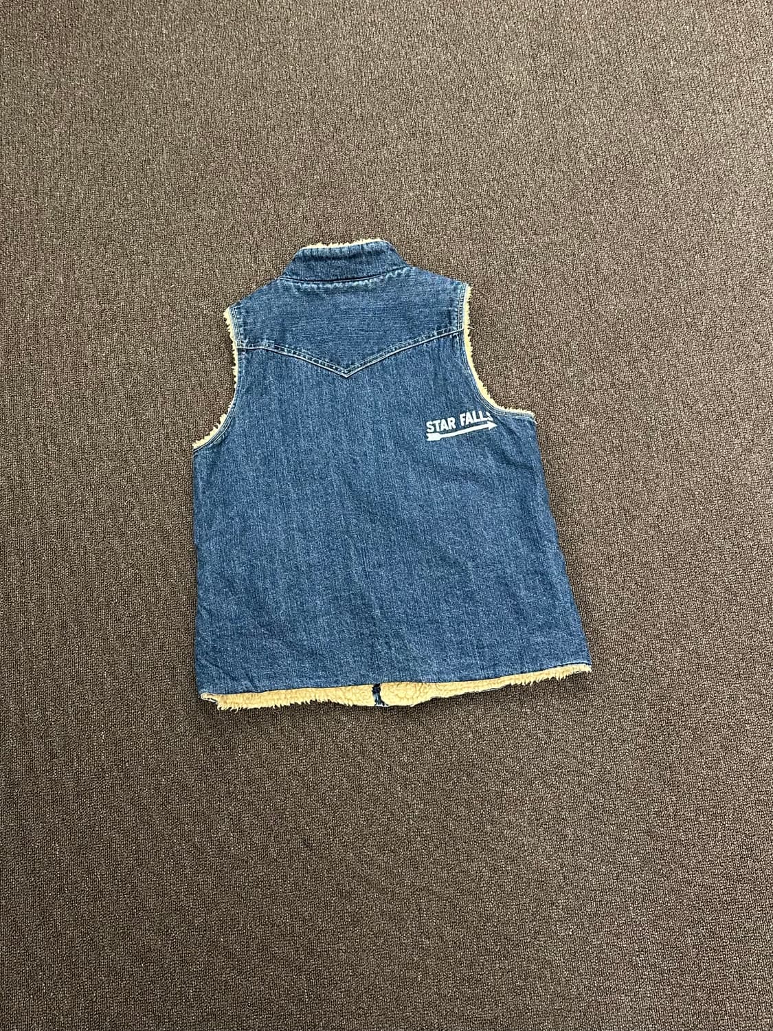 OS)아메리카 빈티지 인디고 데님 셰르파 베스트 상품이미지4