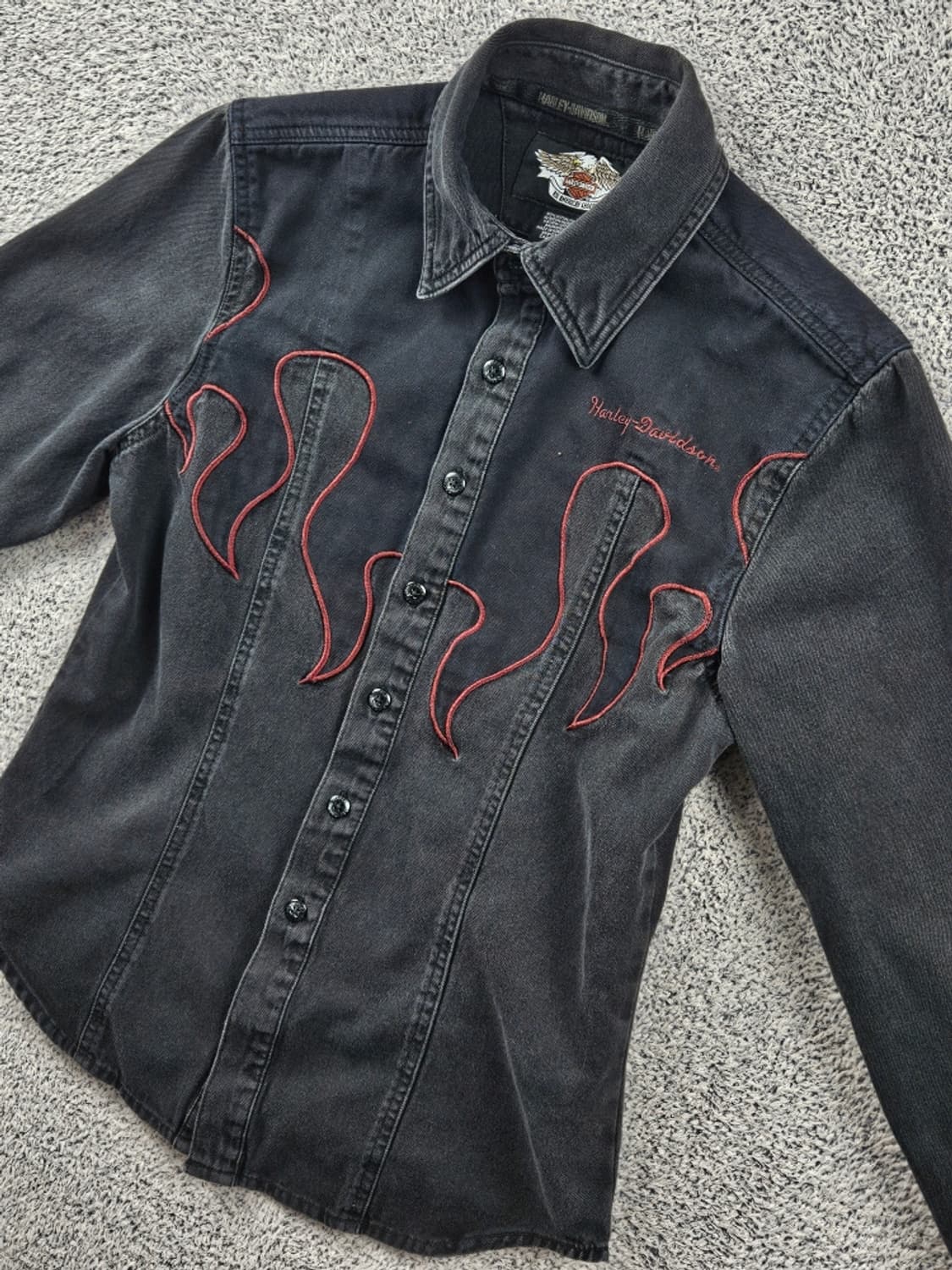 할리데이비슨 플레임 레이어 바이커 셔츠 ( M ) / 11115 상품이미지10