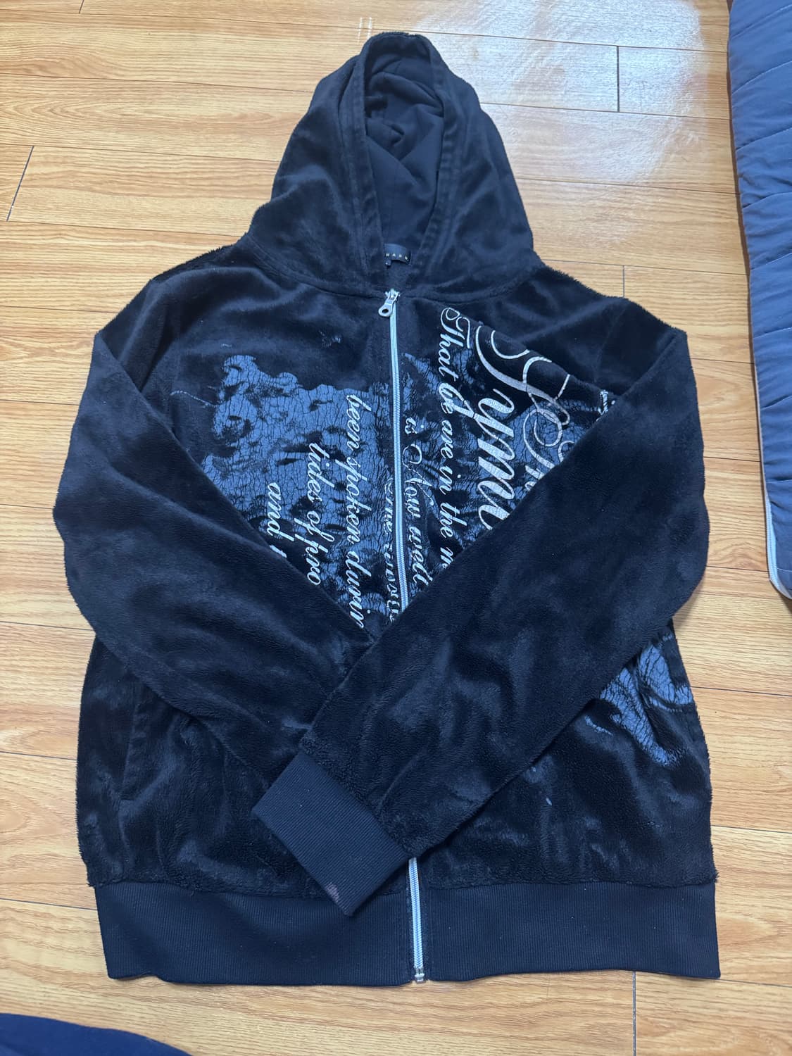 갸루펑크 벨벳후드집업 상품이미지1