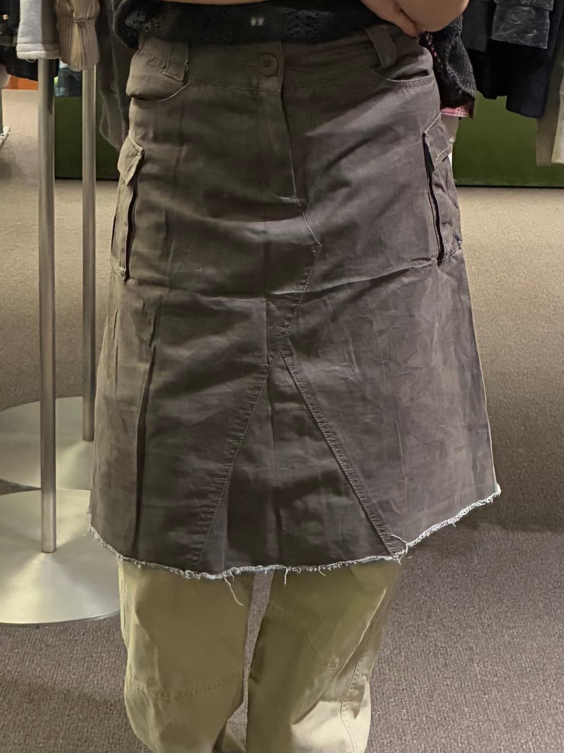 M)Japanese vintage 브라운 카키 카고 스커트 상품이미지1