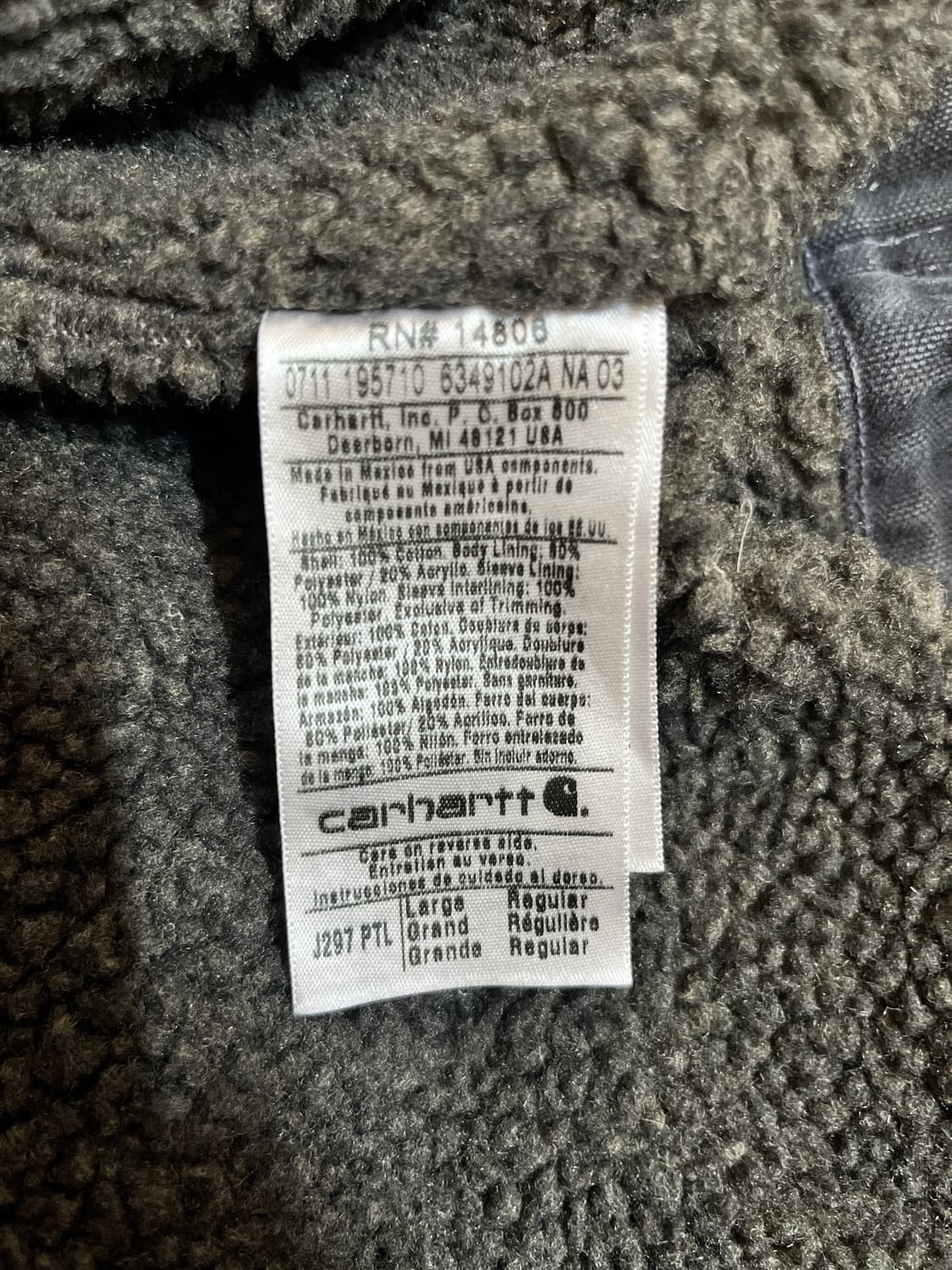 초희귀 칼하트 모델 J297 덕 셰르파 라이닝 재킷 상품이미지6