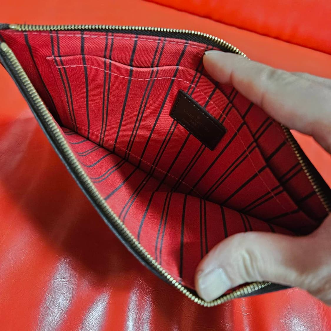 루이비통 커스텀 체인 다미에 미니 체인 크러치백 상품이미지5