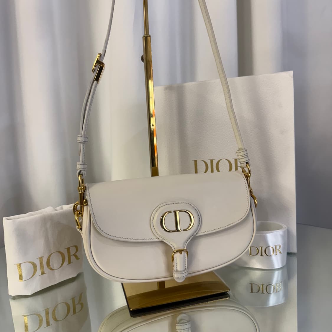 디올 이스트웨스트 바비백 카프스킨 라떼 골드 상품이미지3