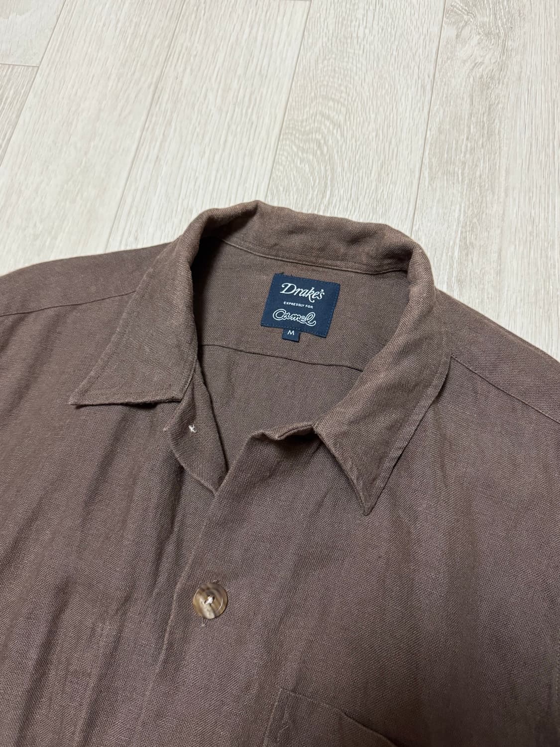 드레익스x카멜 린넨 오버셔츠 브라운 M 상품이미지2