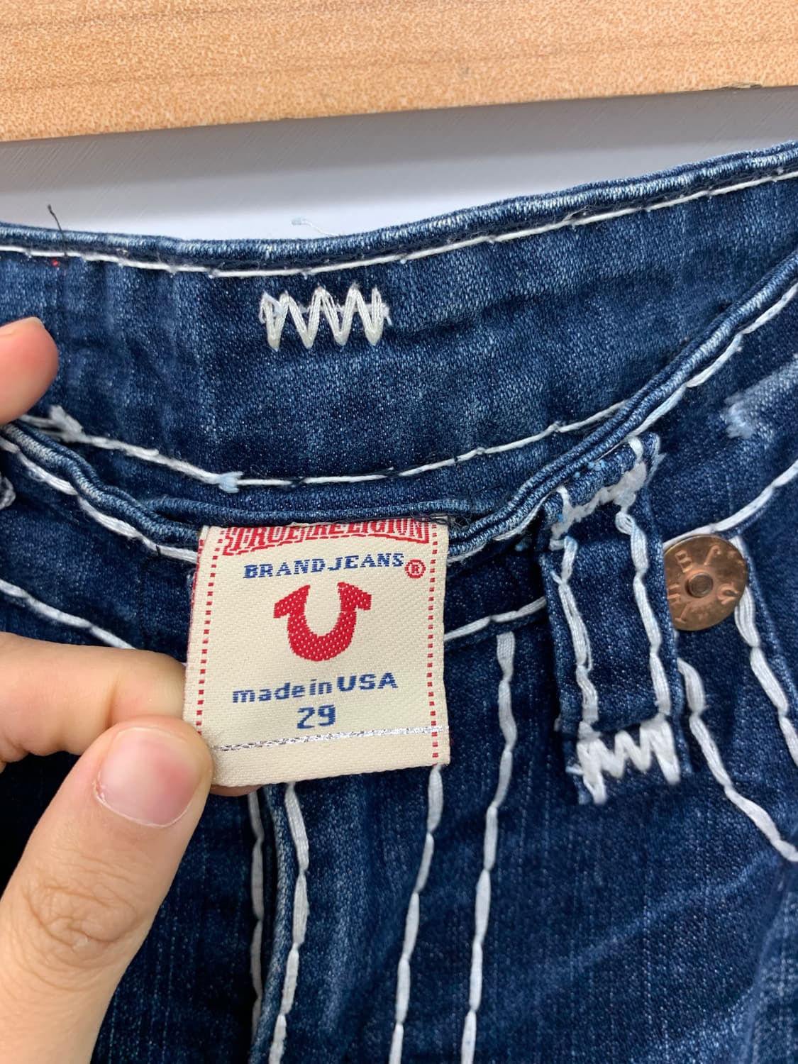 트루릴리젼 진청 화이트 스티치 데님 상품이미지6