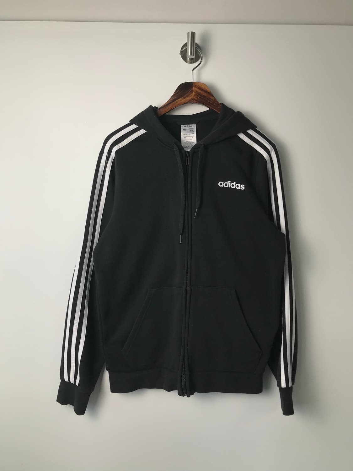 아디다스 사이드라인 블랙 후드집업 상품이미지2