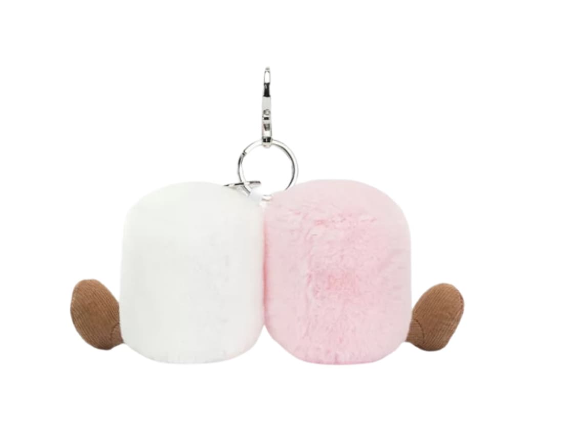 젤리캣 마시멜로우 인형 키링 핑크/화이트 상품이미지2