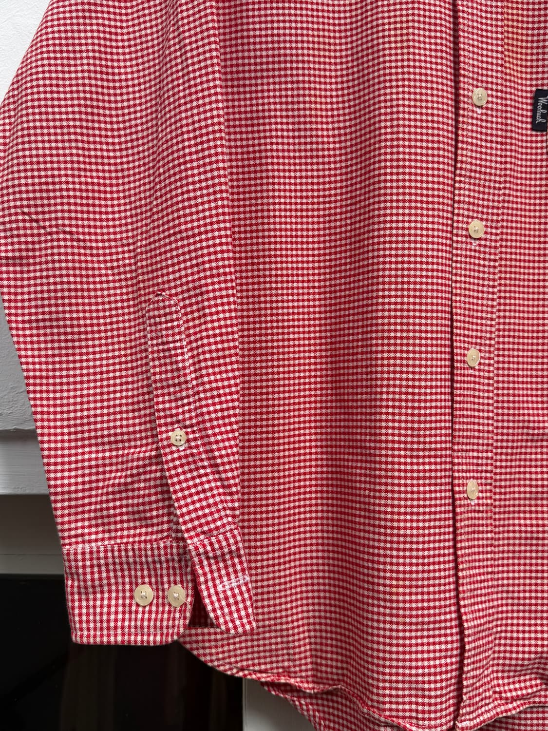 Woolrich 울리치 레드 깅엄 체크 버튼 다운 셔츠 M 상품이미지3