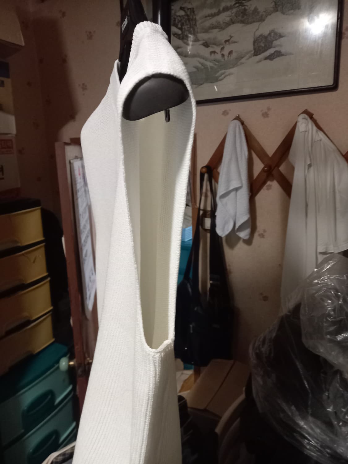 [플랙](미사용)라운드넥 니트 베스트 M사이즈 아이보리 컬러  상품이미지4