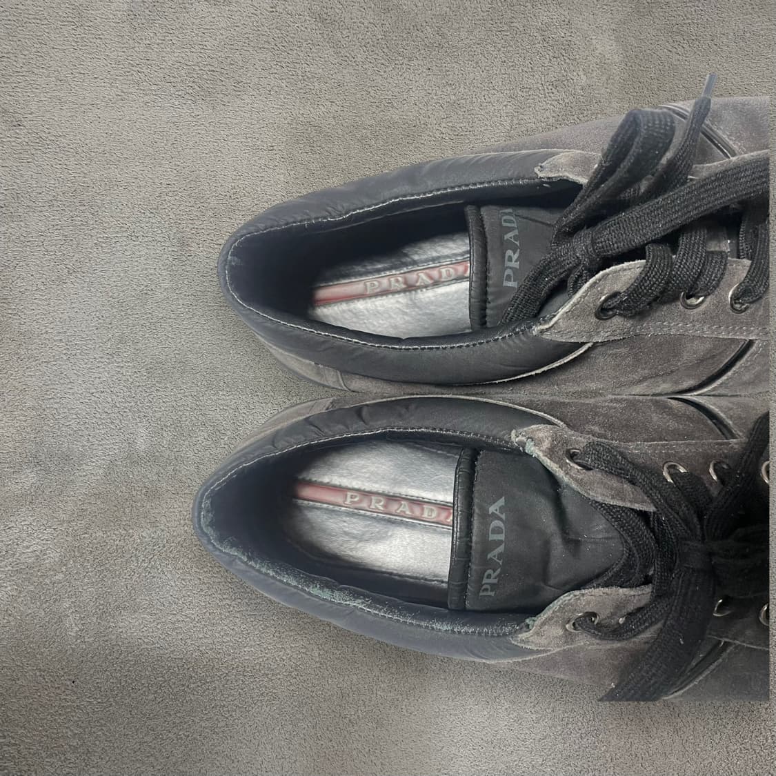 285)프라다 스웨이드 레더 스니커즈 신발 상품이미지4