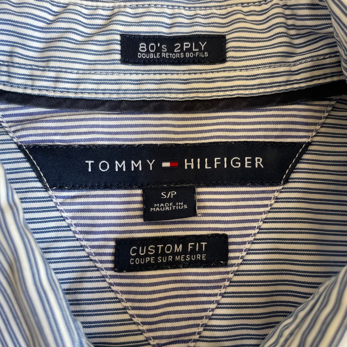타미힐피거 블루 스트라이프 커스텀핏 원포켓 긴팔 셔츠 상품이미지4