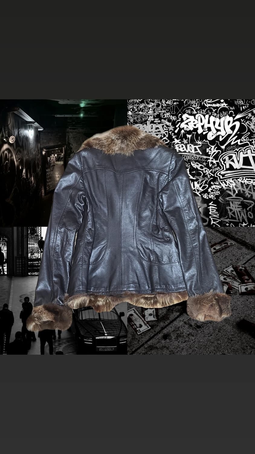 폭스퍼 가죽자켓 상품이미지2