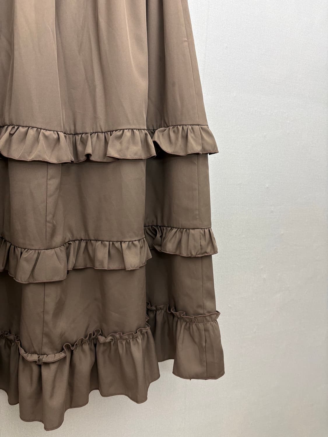 브라운 프릴 캉캉 롱 스커트 상품이미지6