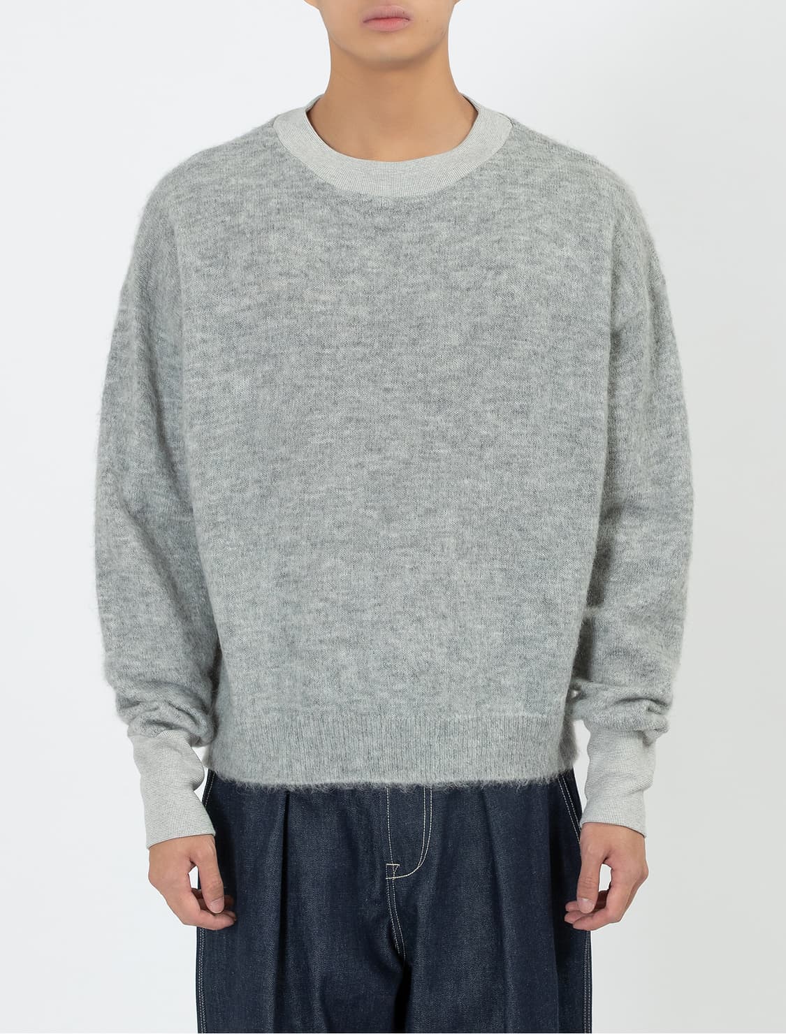 핑거린 리빙 모헤어 점퍼 그레이 L 상품이미지1