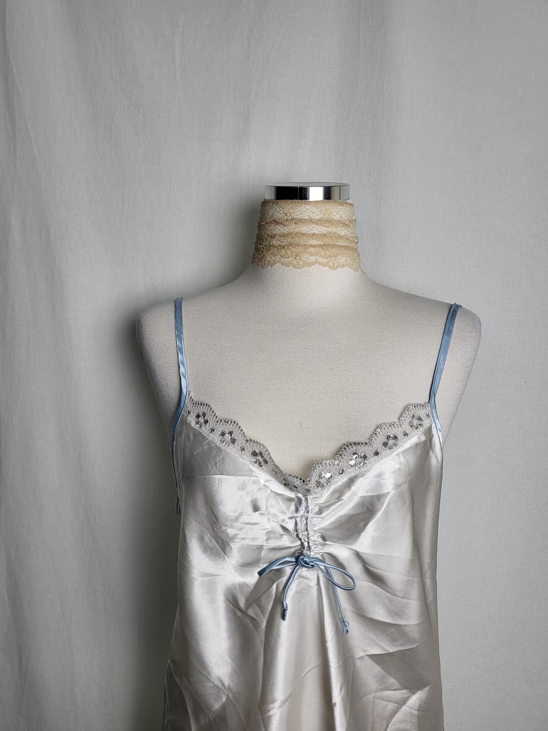 빈티지 달빛 실크 슬립 나시 탑 상품이미지2