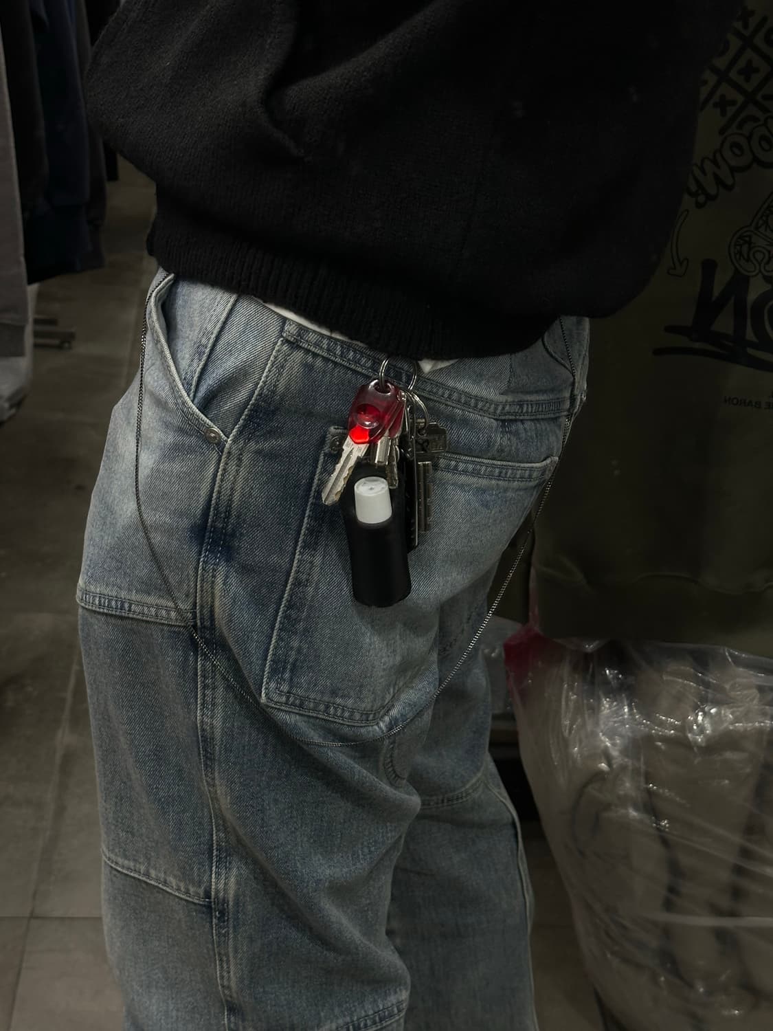 Black minimal chain - 미니멀 바지체인 블랙 상품이미지7