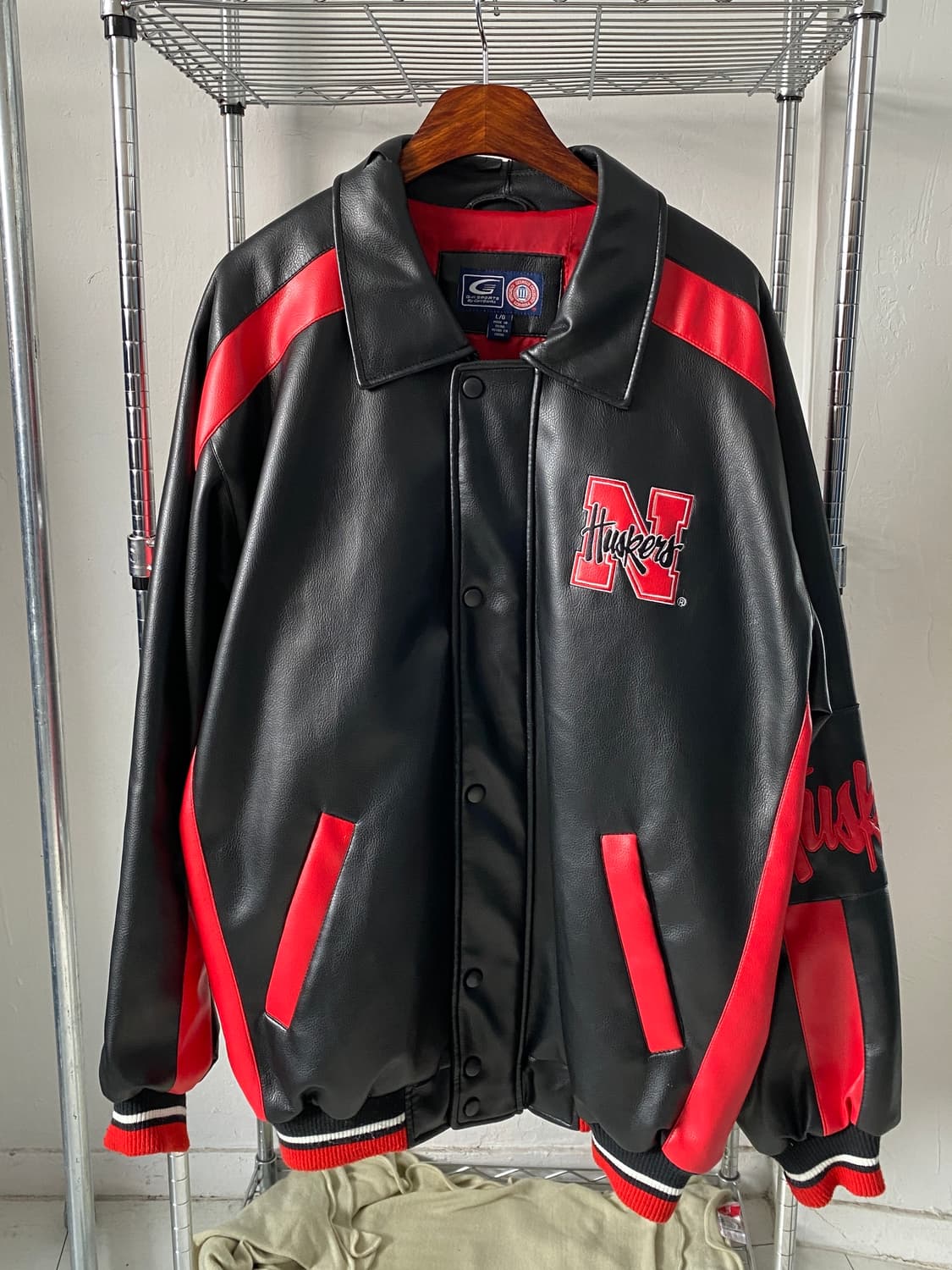 지쓰리 스포츠 허스커스 레더 바시티 자켓 (Man 3XL) AB1814 상품이미지2