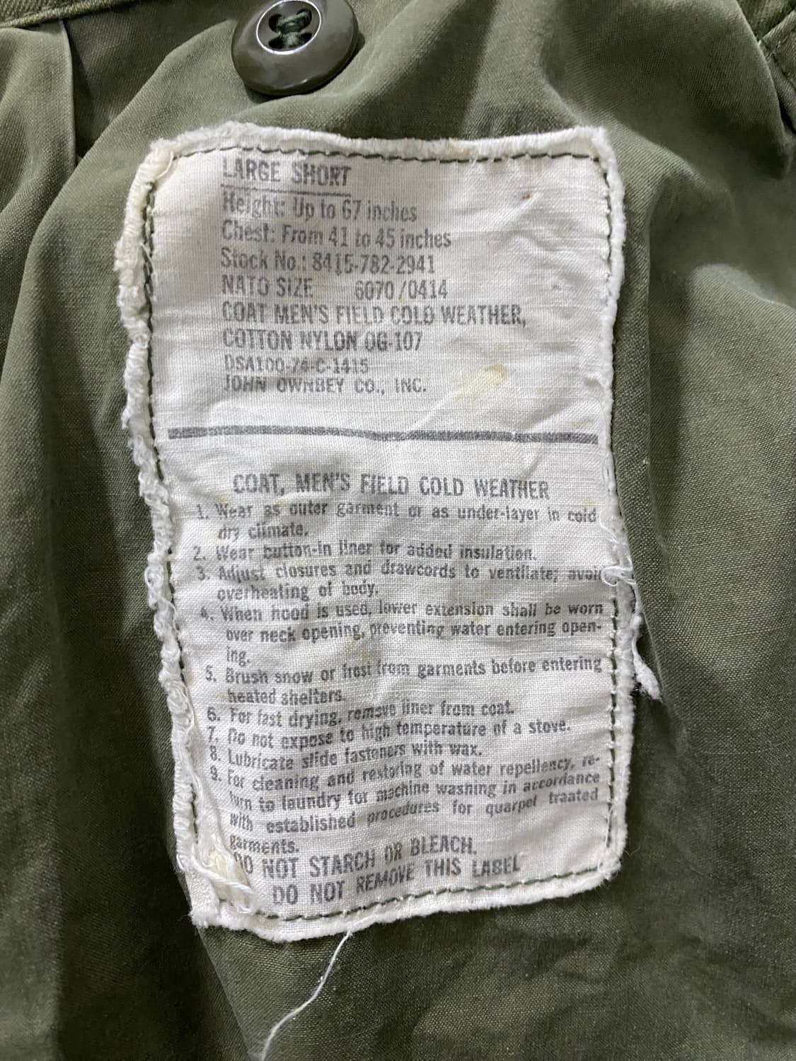 1977 US-Army m65 jacket(large-short) 상품이미지5