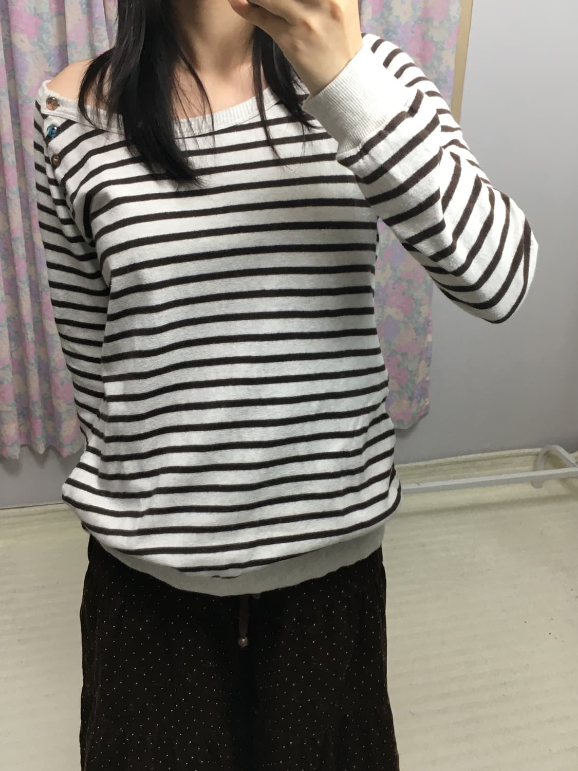 브라운 스트라이프 티셔츠 상품이미지2