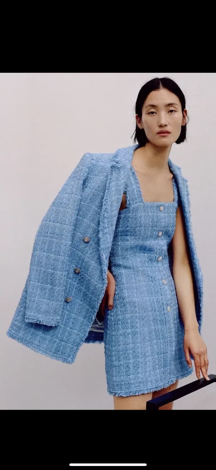 자라 트위드 자켓 L 상품이미지8