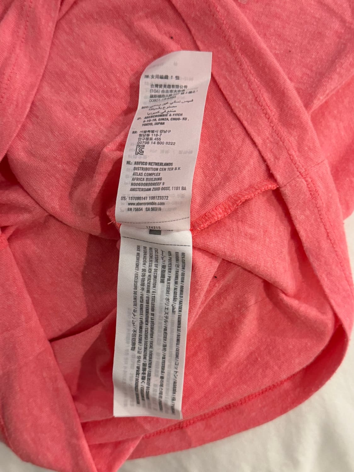 Abercrombie & Fitch 페이디드 핑크 코튼 티셔츠 XS 상품이미지5