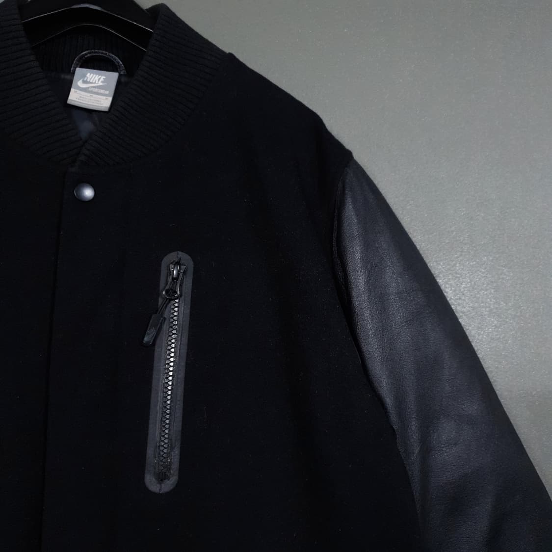 나이키 NSW 디스트로이어 구스다운 패딩 바시티 양가죽 레더 자켓 점퍼 상품이미지7