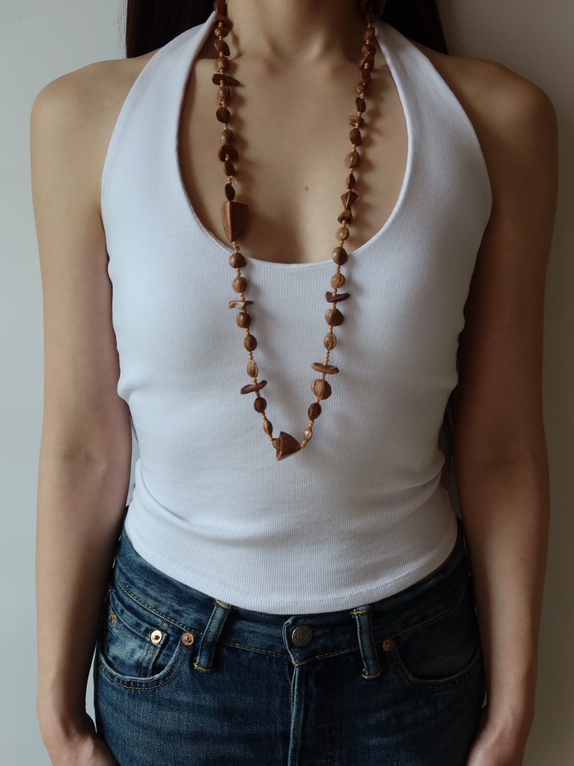 long wood necklace 상품이미지3