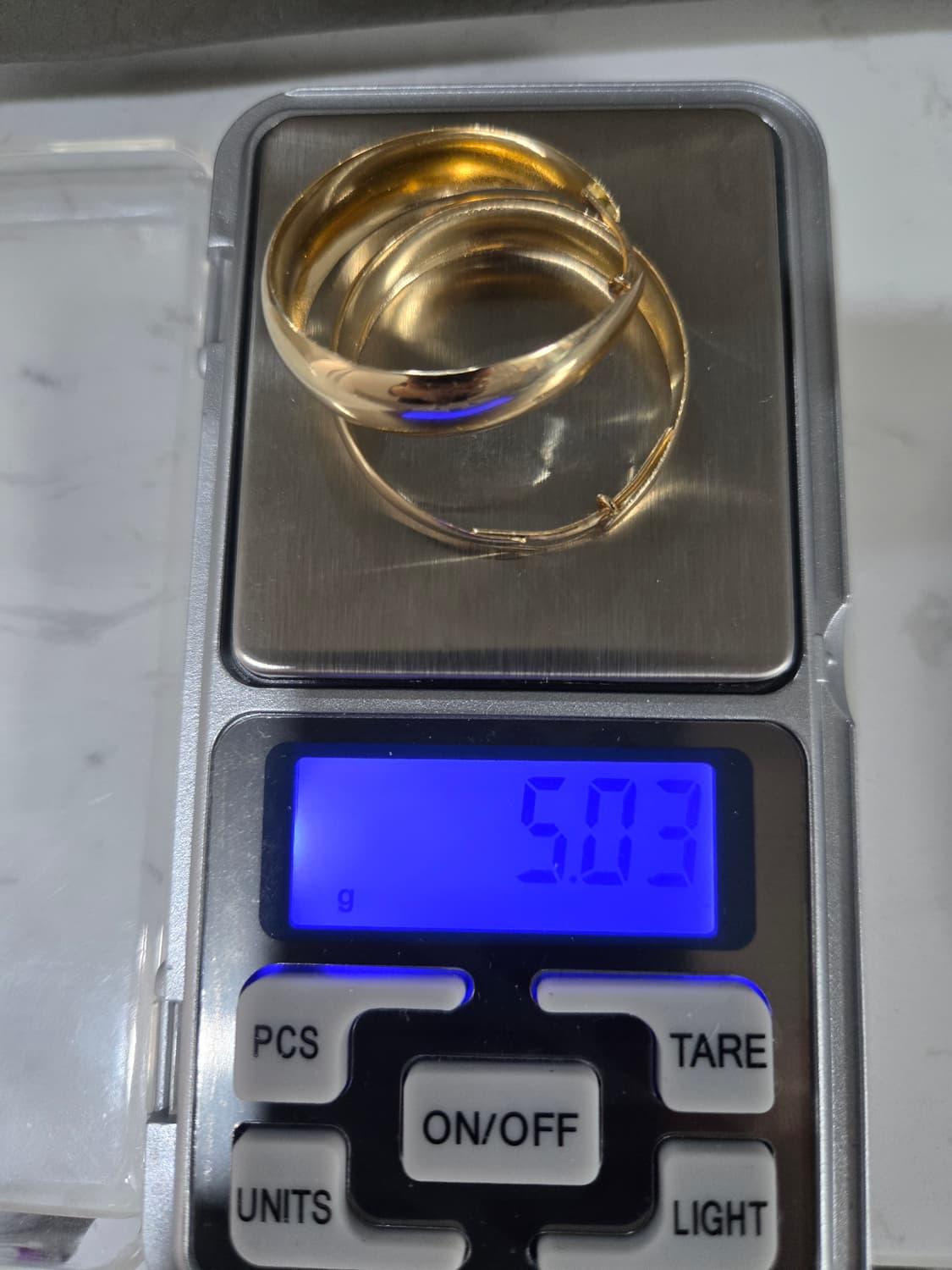 14k 옐로우골드 빅 링귀걸이  상품이미지2