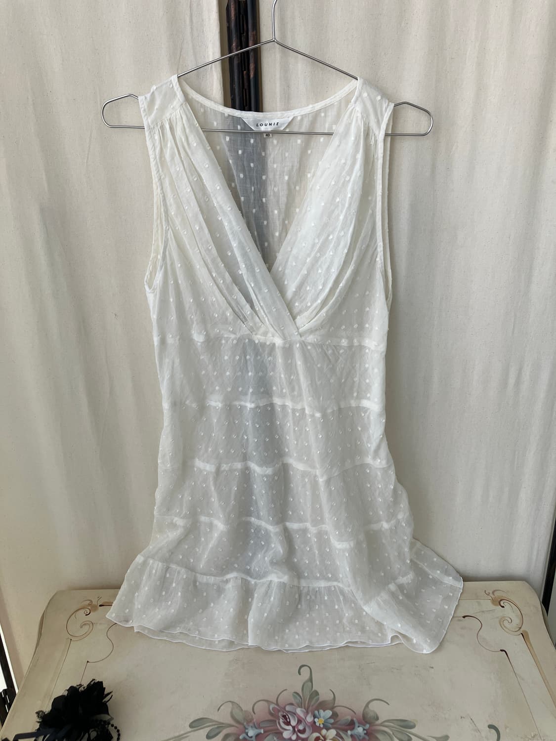 ivory dot sheer dress blouse 상품이미지1