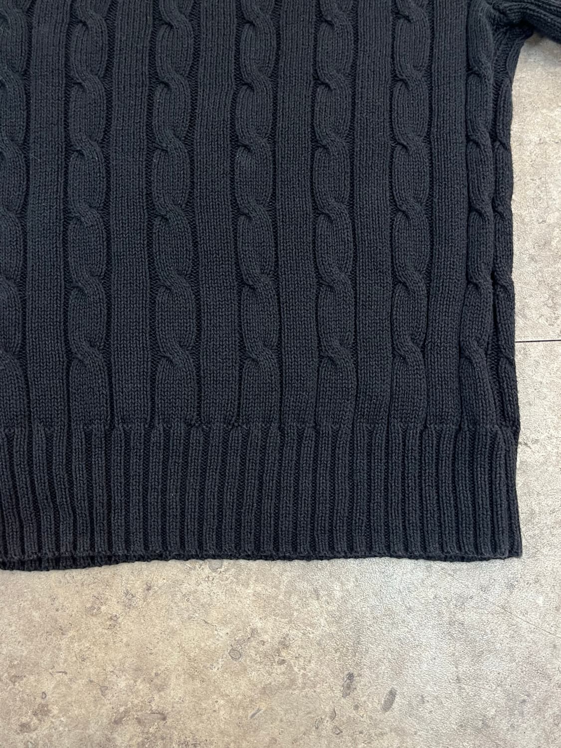 폴로 랄프로렌 꽈배기 반팔 니트 블랙 XS #csz3685 상품이미지8