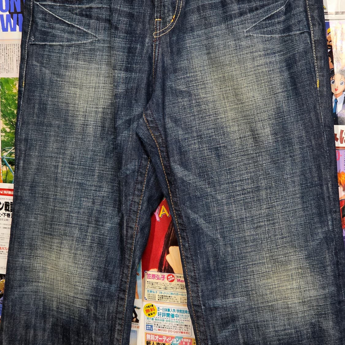 빈티지 진청 워싱 포켓 와이드 팬츠 상품이미지4