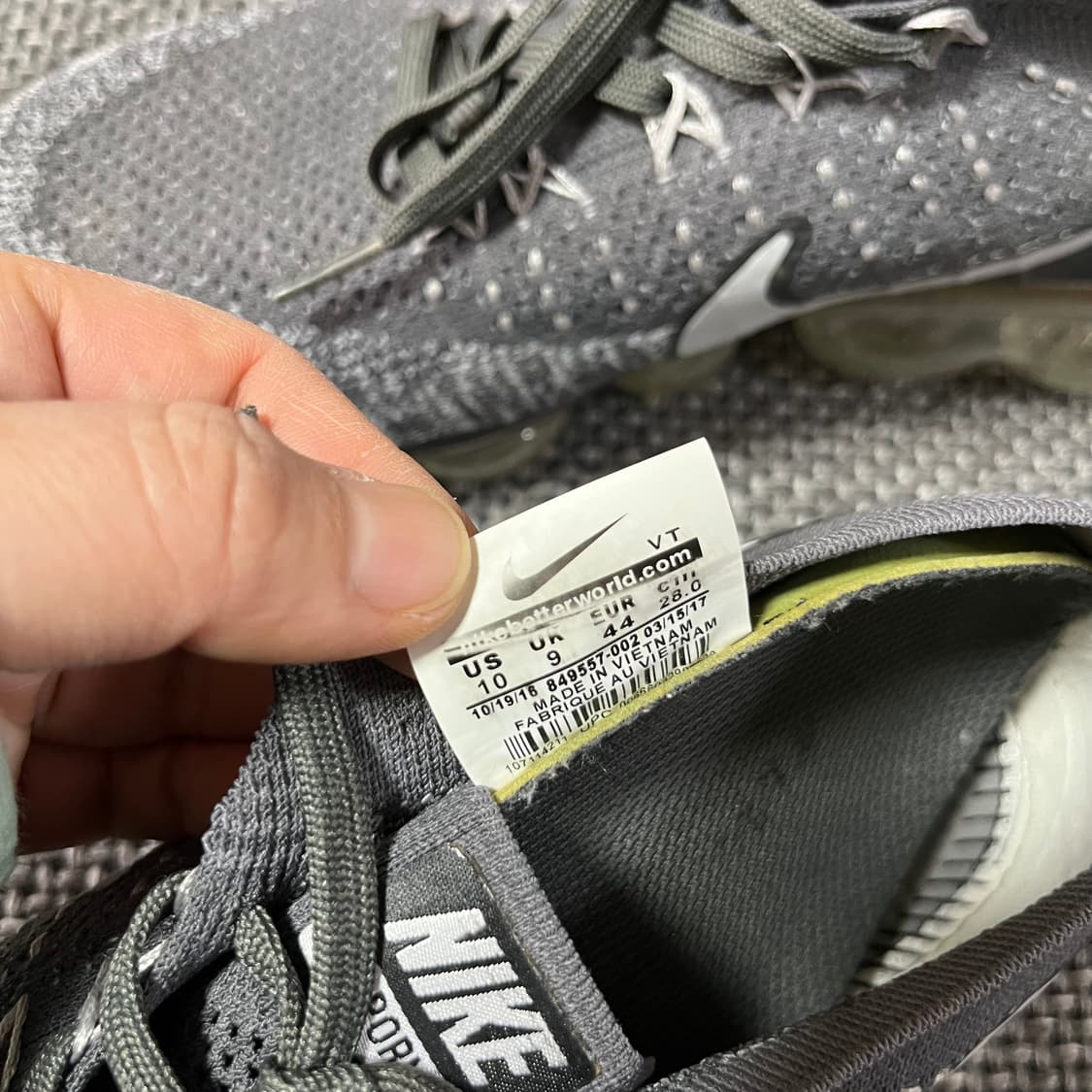 나이키 에어 베이퍼맥스 플라이니트 그레이 280 상품이미지5
