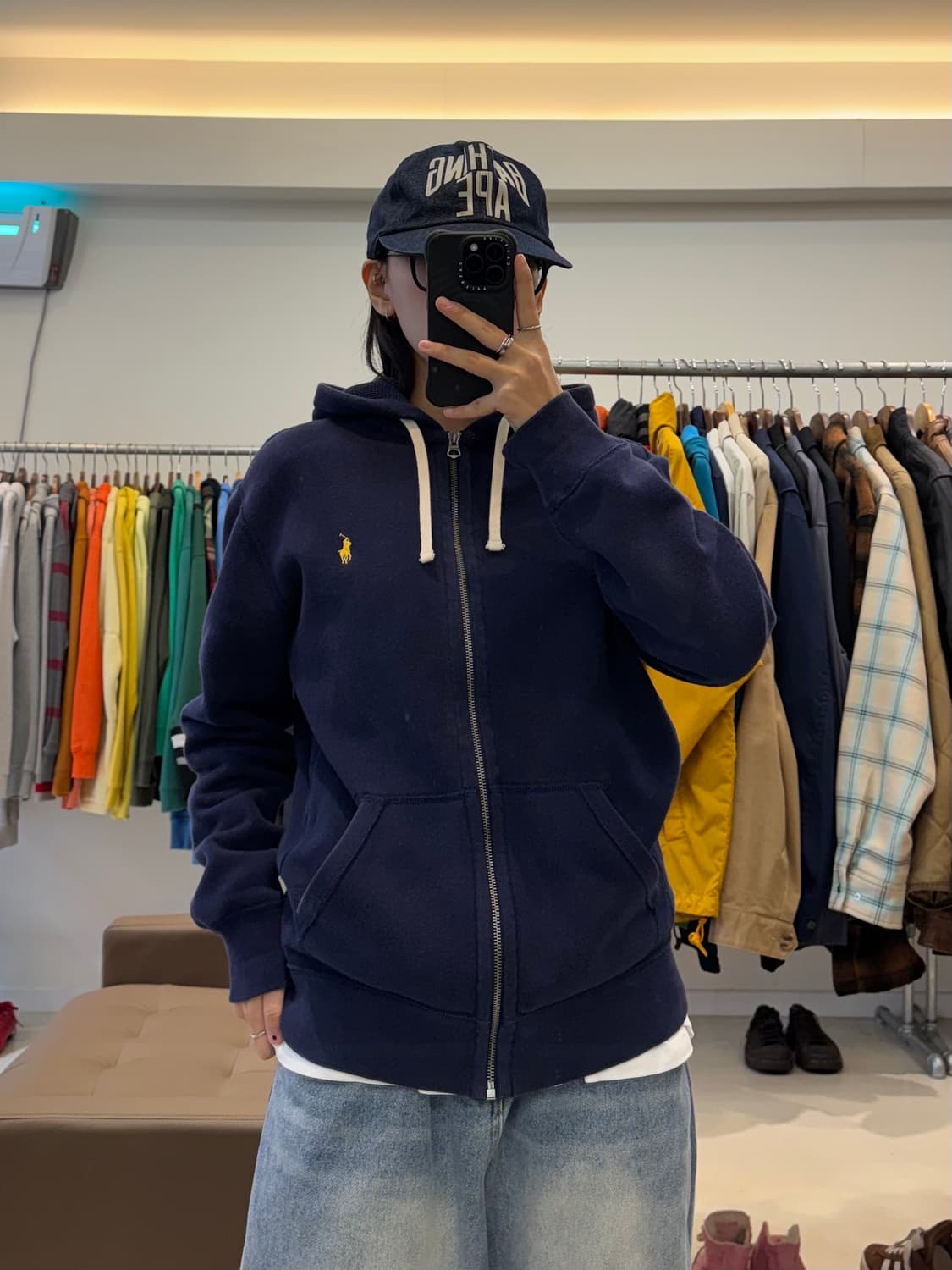 폴로 랄프로렌 와플 기모 후드집업 상품이미지6