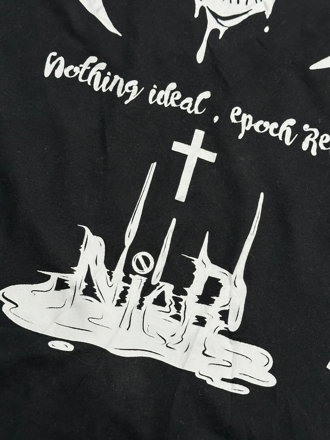 ⛓️지뢰계 펀칭 펑크 롱 반팔 티셔츠 ⛓️쇠맛 원피스 고스 펑크 락  상품이미지5