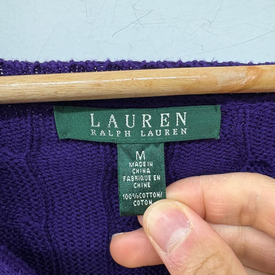 Lauren Ralph Lauren 케이블 니트 퍼플 여성 M 상품이미지3