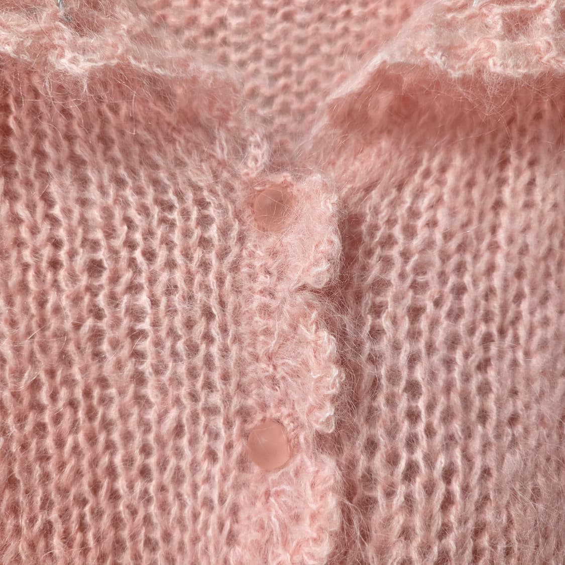 울 핑크 뜨개 크로셰 카라 캡소매 니트 가디건 상품이미지7