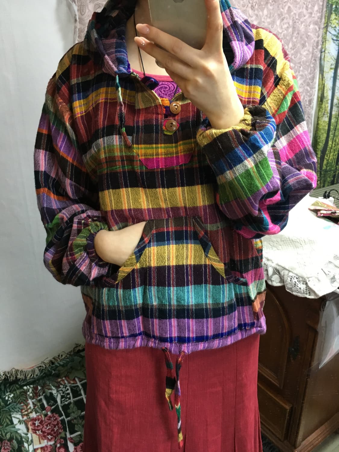 무지개 후드 상의 상품이미지1