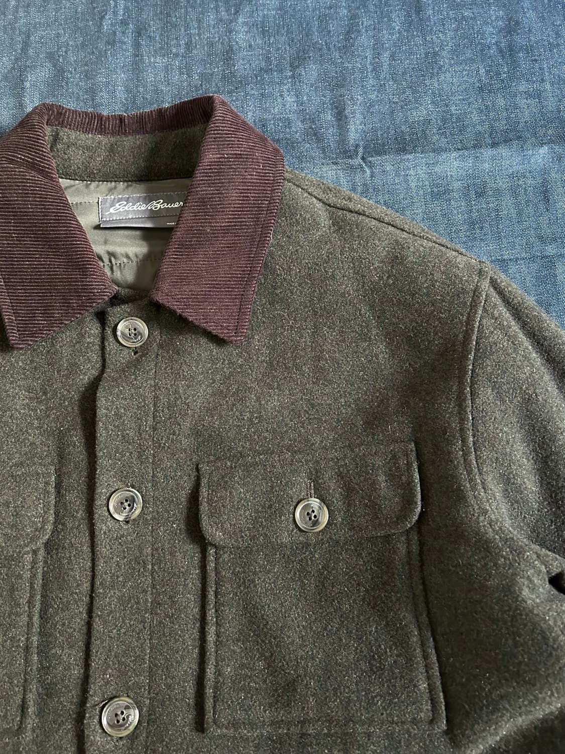 에디바우어 울 블렌드 코듀로이 칼라 헌팅자켓 상품이미지3