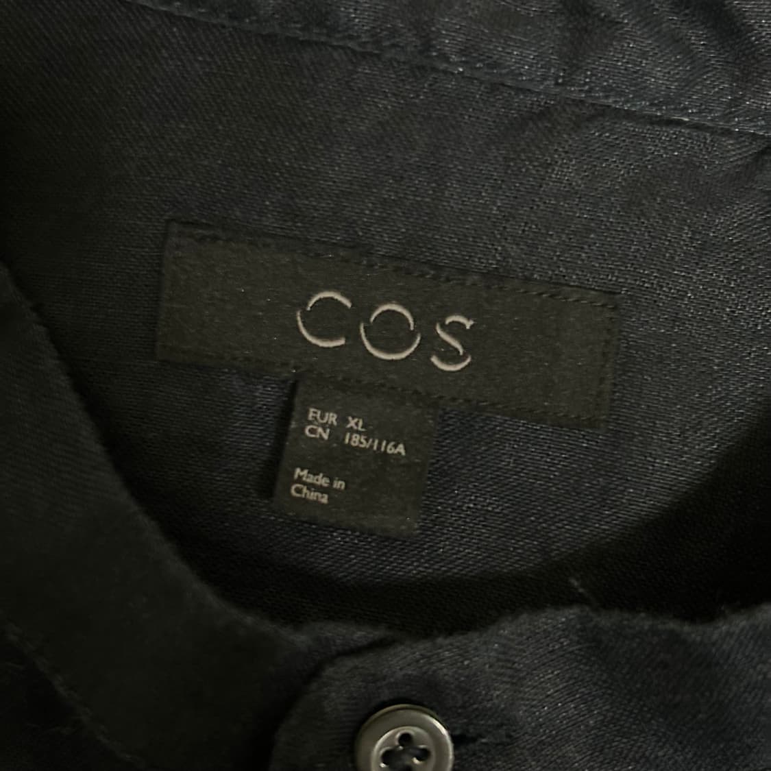 COS 코스 헨리넥 린넨 셔츠 블랙 XL  상품이미지8