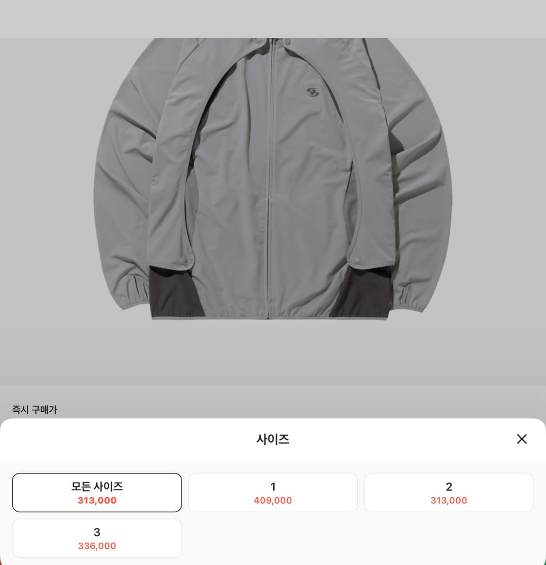 산산기어 23ss 컨버전 자켓 그레이 2사이즈 상품이미지2