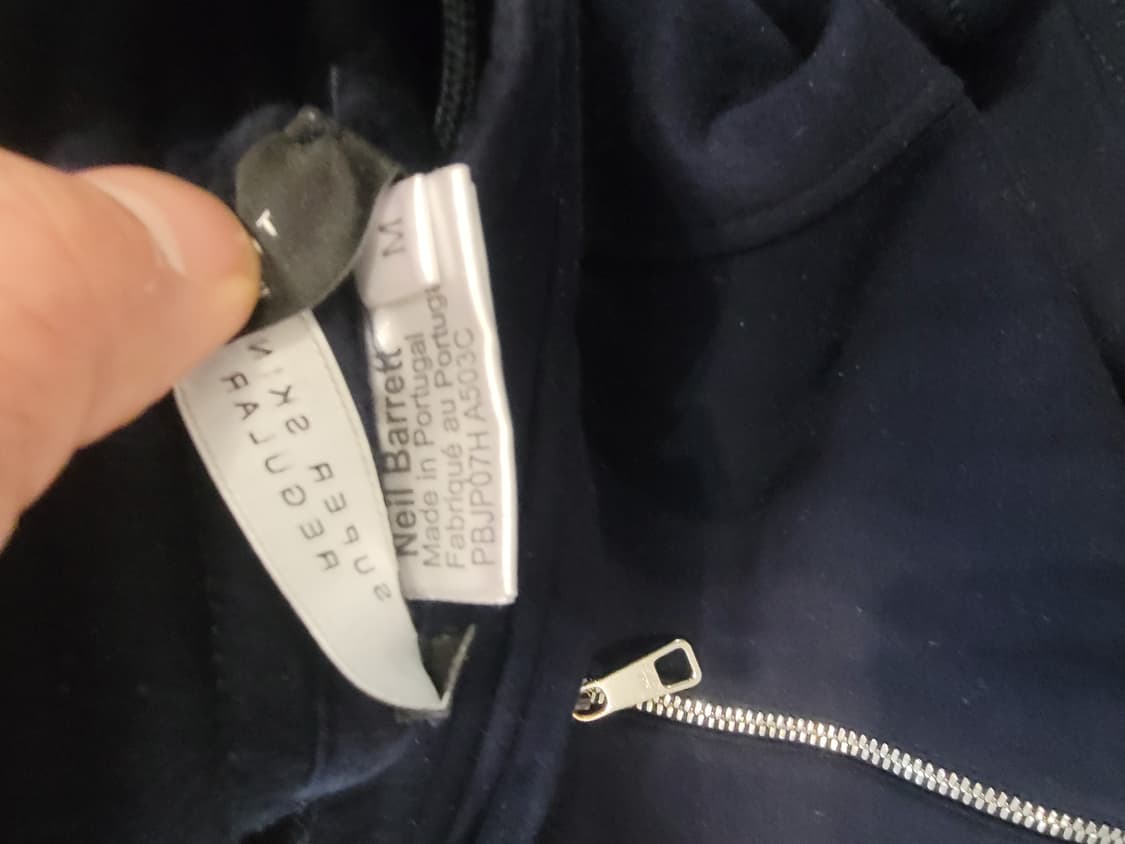 한끗 차이의 미학, 닐바렛 사선 지퍼 네오프렌 조거 팬츠 (네이비) 상품이미지6